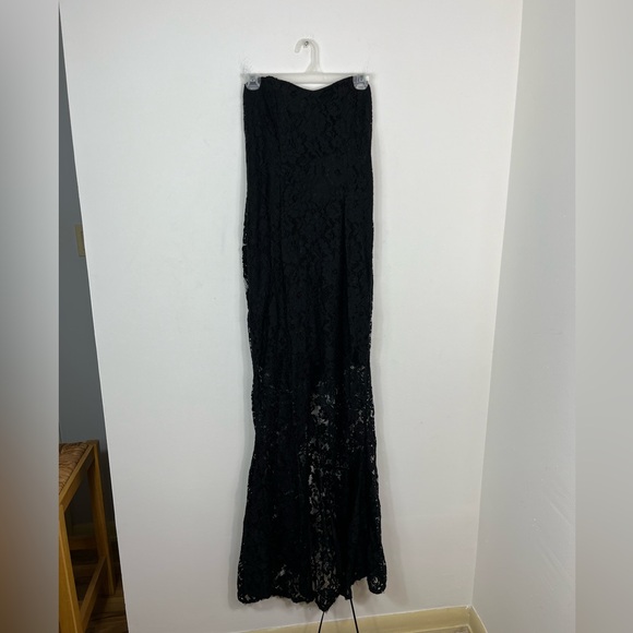 Le Chateau Black Lace Strapless Prom Dress Sz M - Picture 2 of 16
